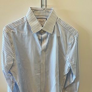 Mens Charles Tyrwhitt slim fit dress shirt white and blue 16/32